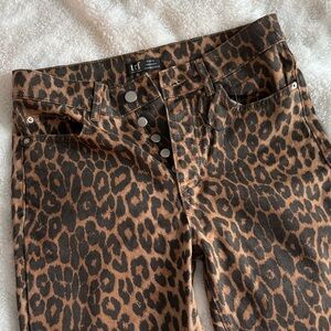 Zara High Rise Leopard Print Jeans